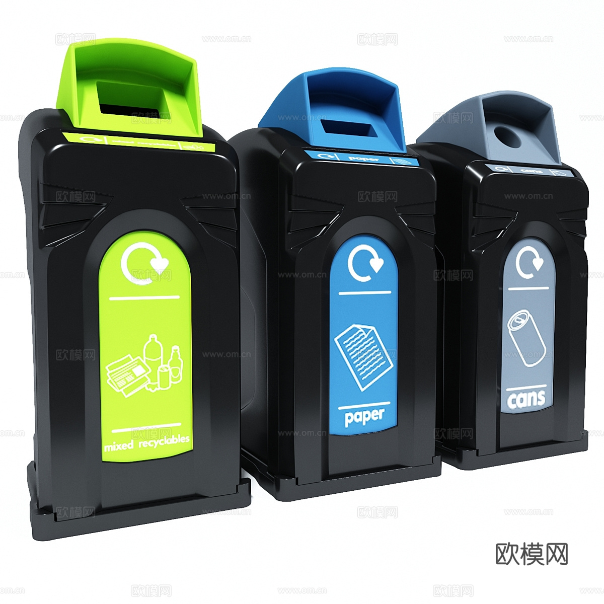 户外垃圾箱3d模型