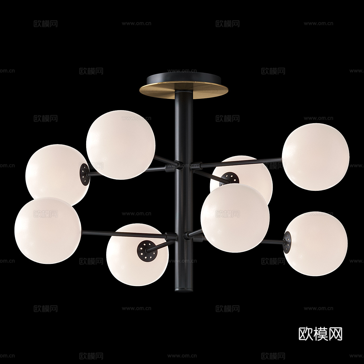 現(xiàn)代輕奢裝飾吊燈3d模型下載（渲染圖2）
