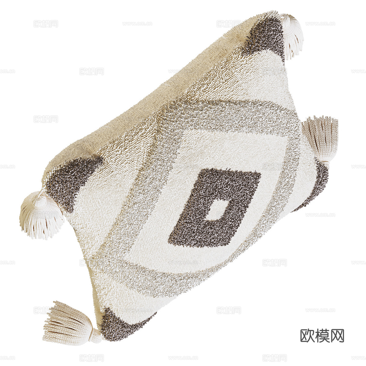 现代奶油风沙发抱枕3d模型