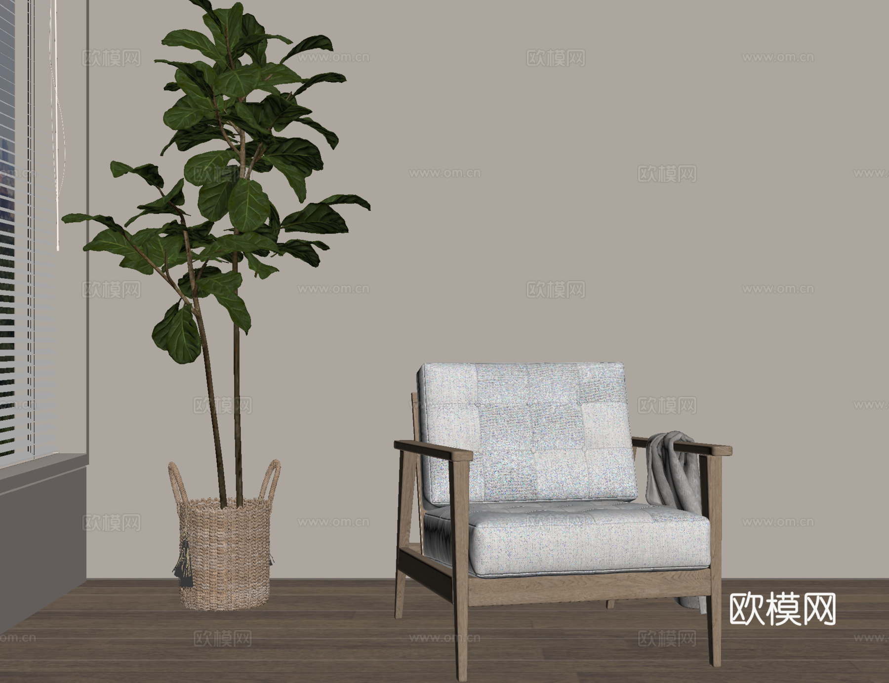 盆栽 盆景 绿植 植物 休闲座椅 沙发椅su模型