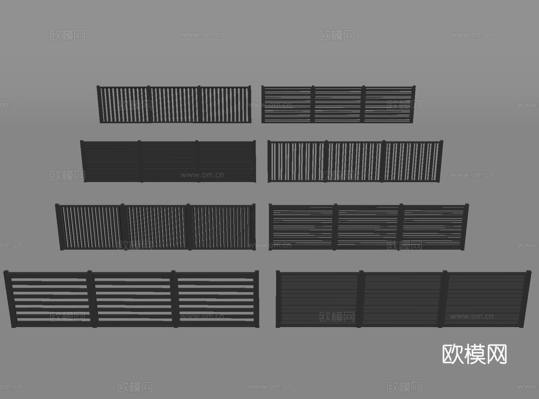 栅栏 护栏 围栏 栏杆su模型