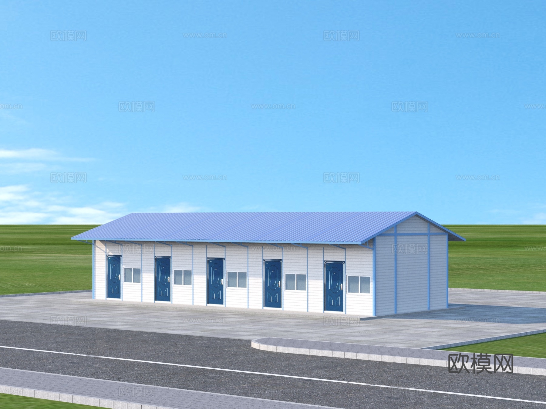 活动板房 施工板房 简易板房3d模型