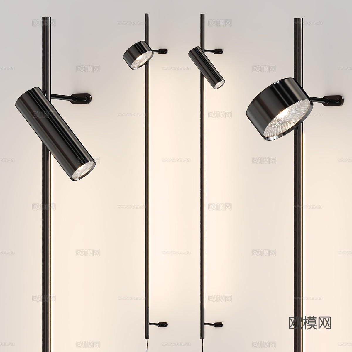 现代极简长条壁灯3d模型