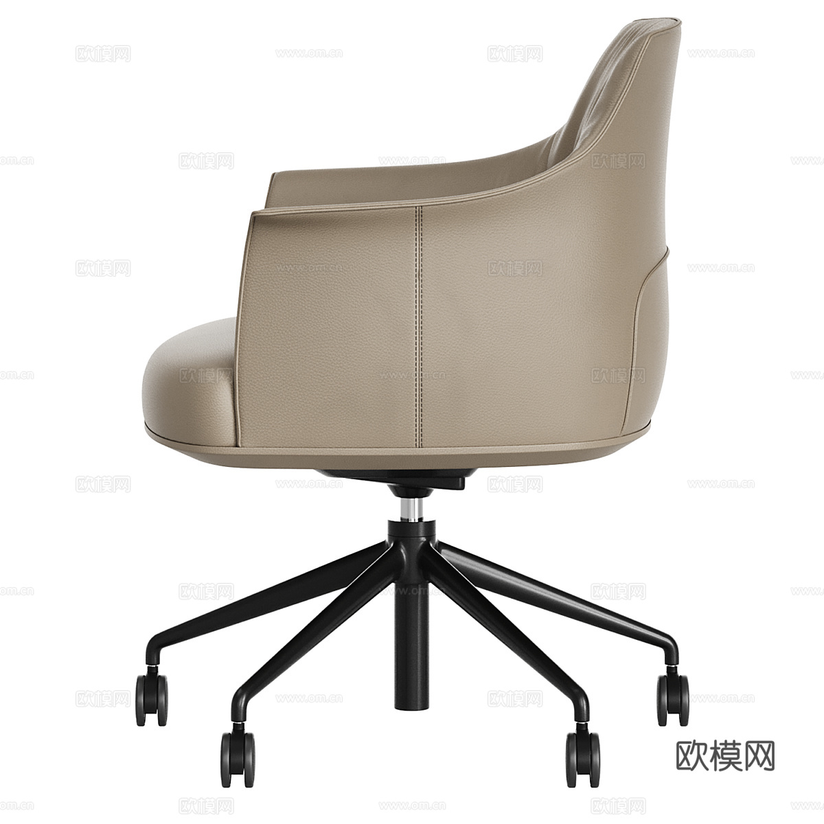 现代意式皮革办公椅3d模型