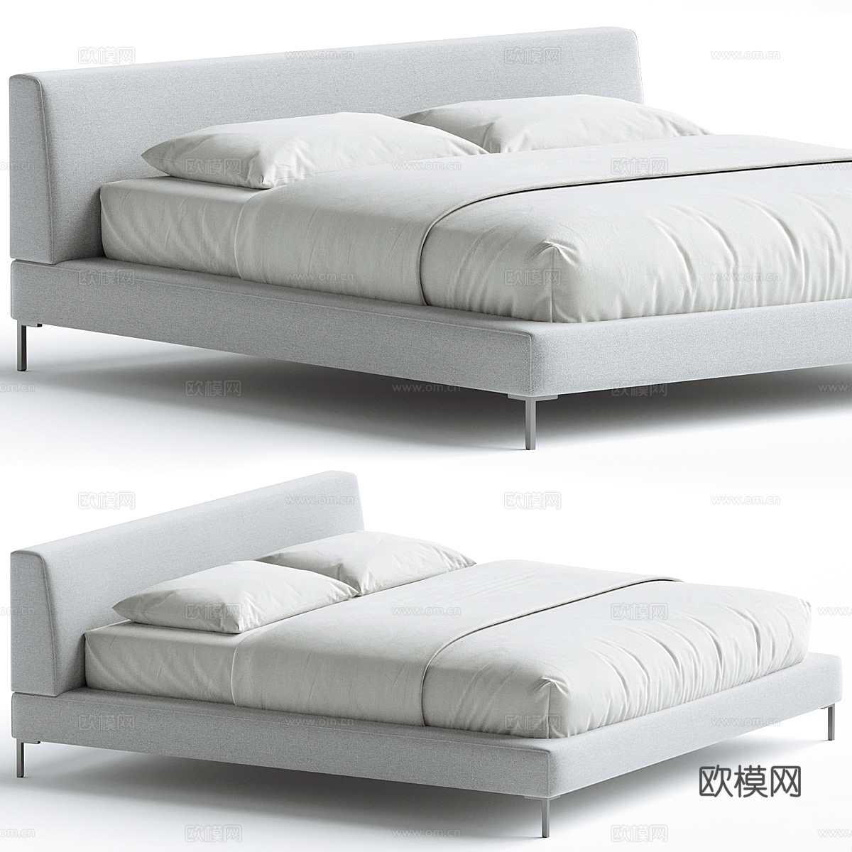 Charles Bed Antonio 现代双人床3d模型