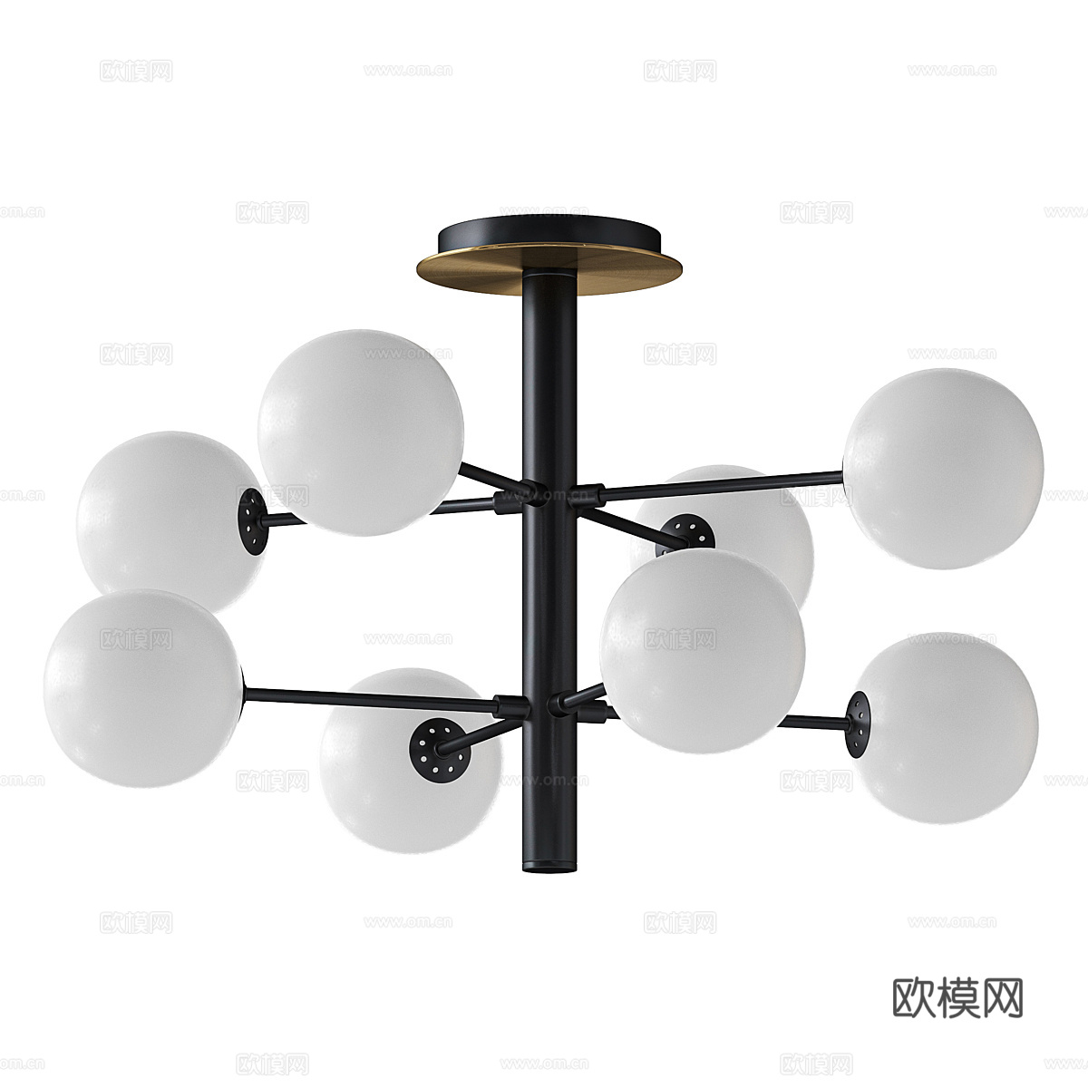現(xiàn)代輕奢裝飾吊燈3d模型下載（渲染圖1）