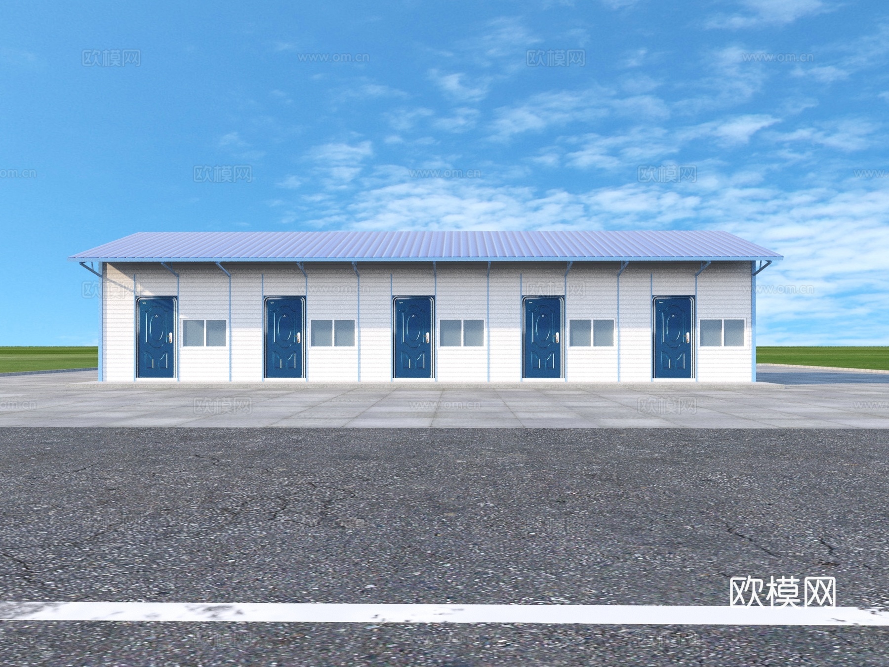 活动板房 施工板房 简易板房3d模型