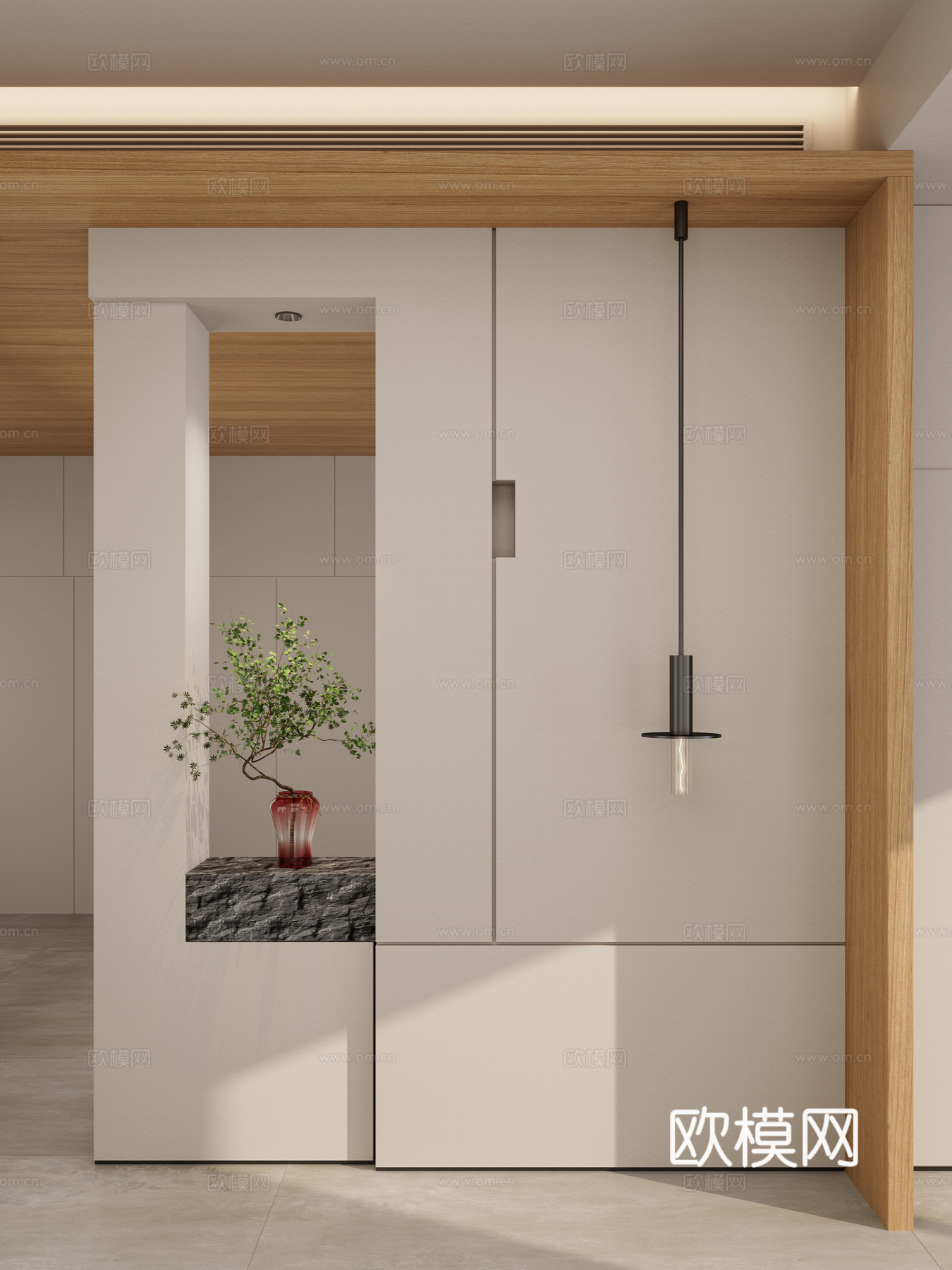 北欧 奶油风 几何造型 吊灯 隔断 端景 玄关3d模型
