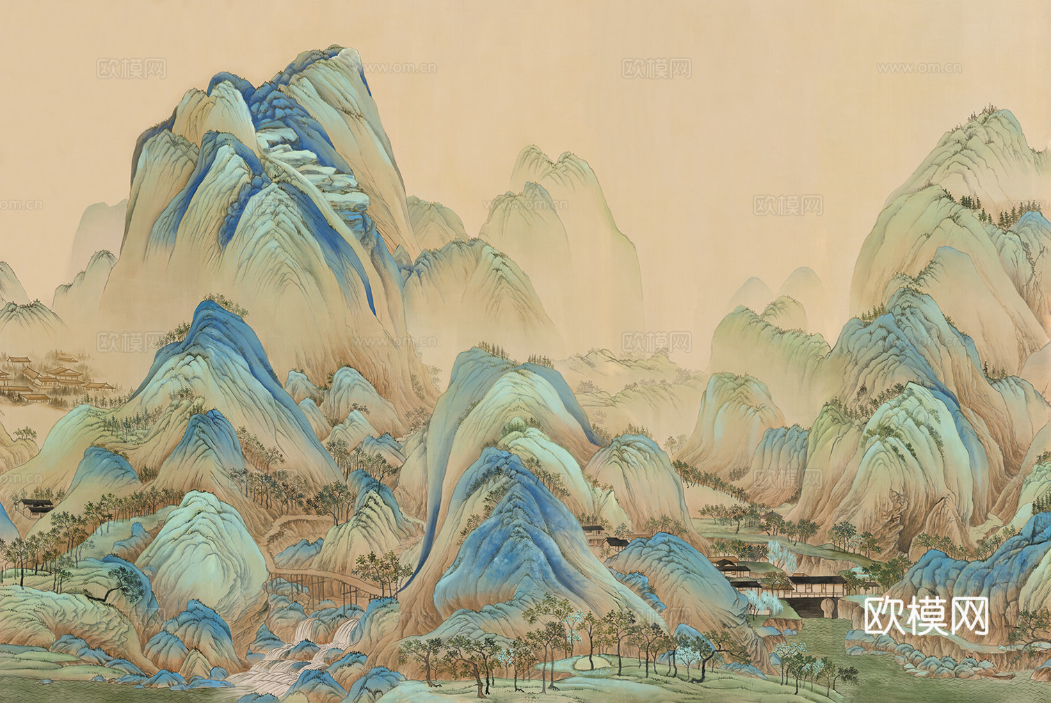 中式新中式高清山水意境壁纸壁画装饰画