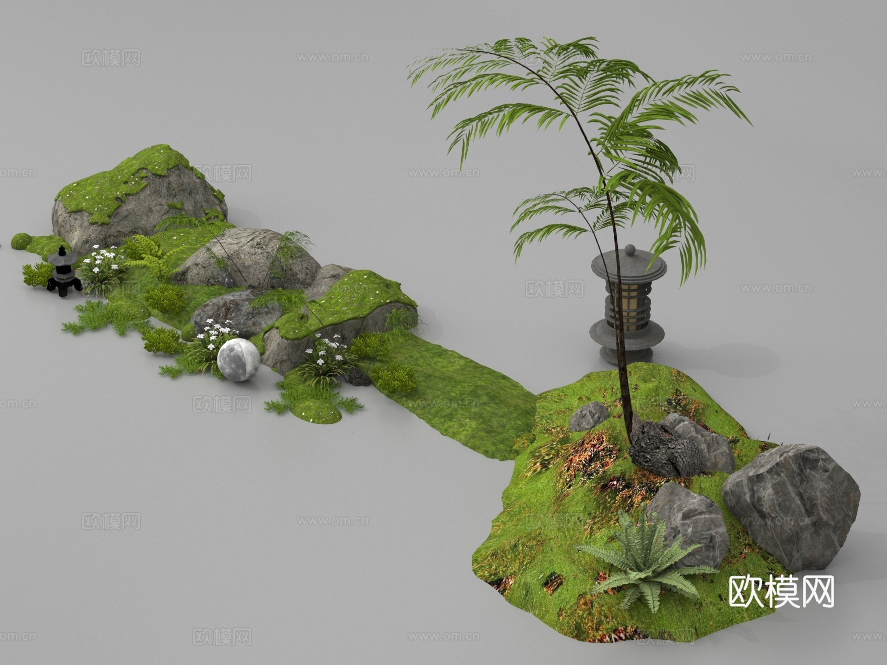 景观小品 庭院小品 植物造景3d模型