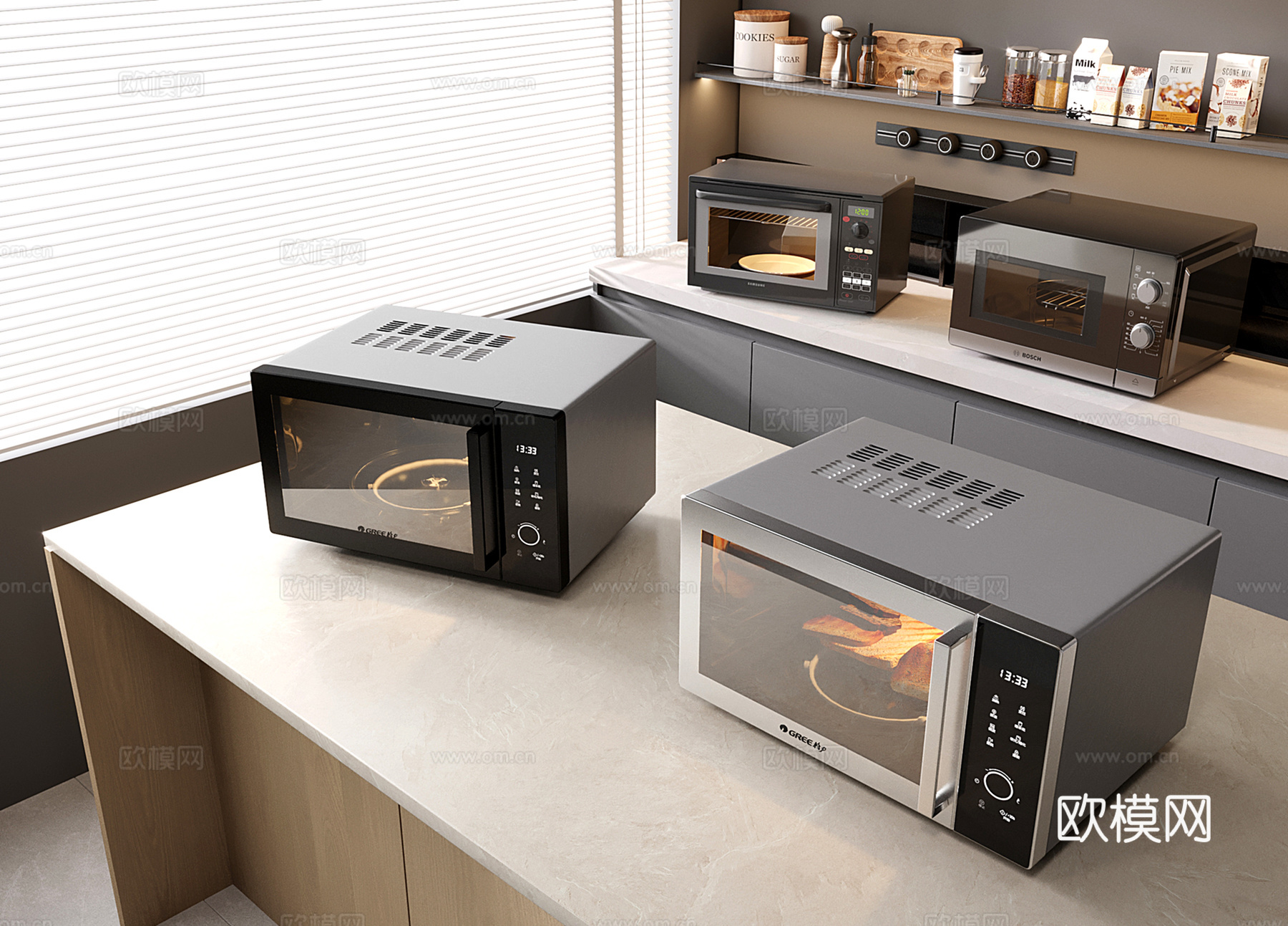 现代烤箱 微波炉3d模型