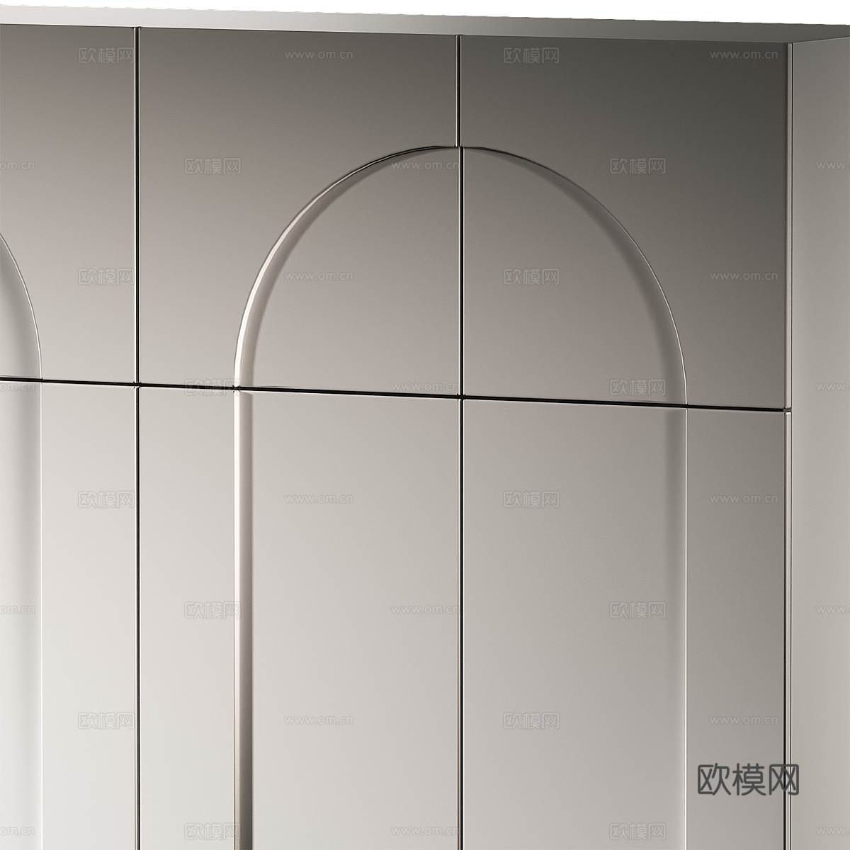 现代奶油风开门衣柜3d模型