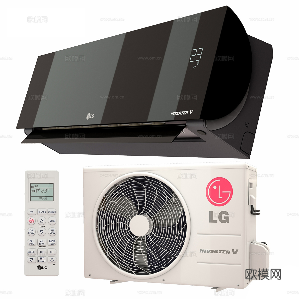 LG空调 壁挂式空调 空调外机3d模型