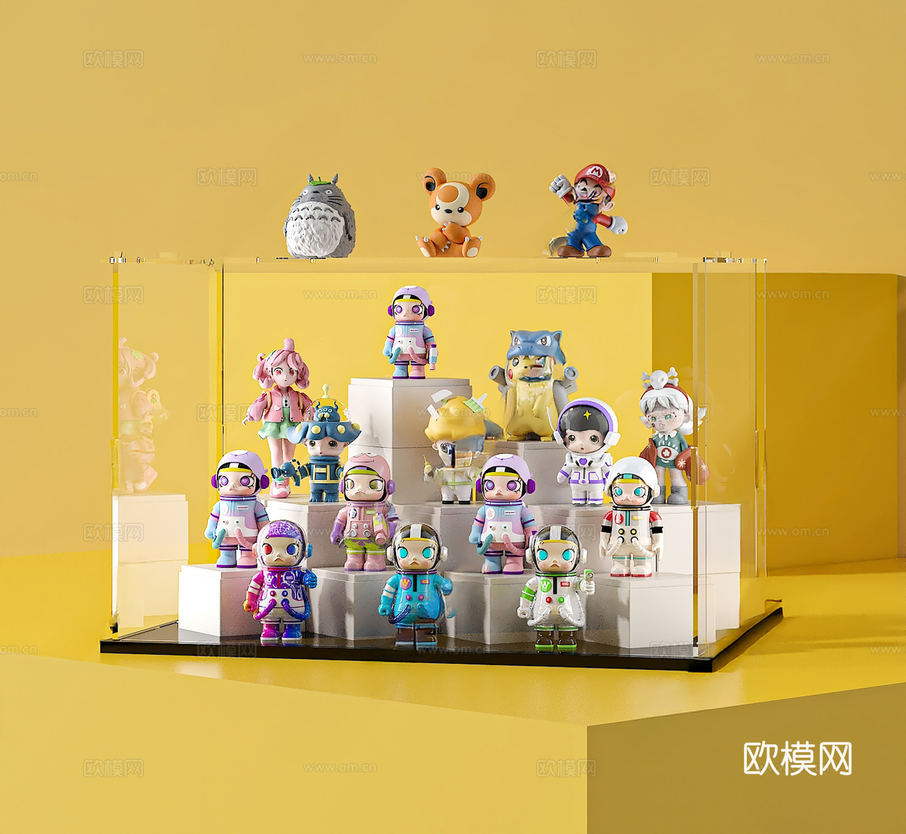 现代极简手办柜su模型