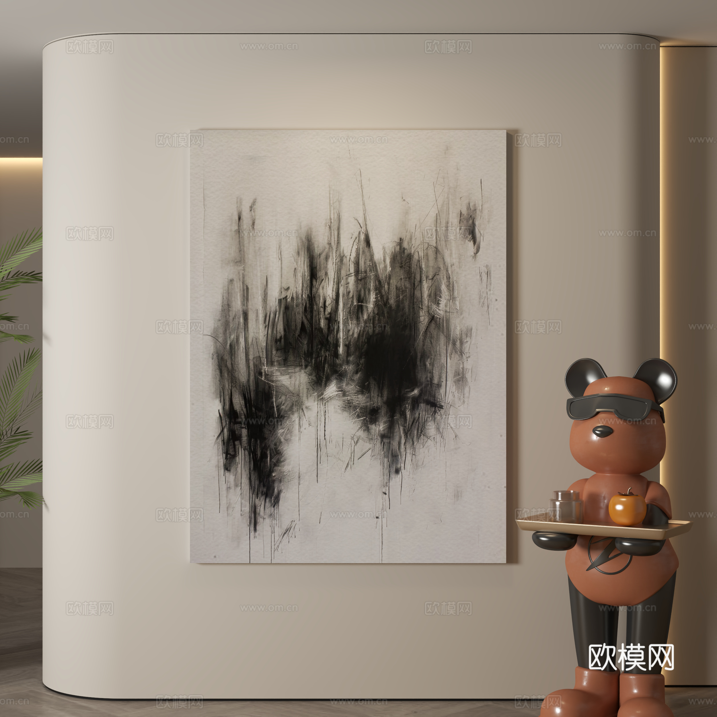 现代挂画 意式挂画 简约挂画 挂画 装饰画3d模型