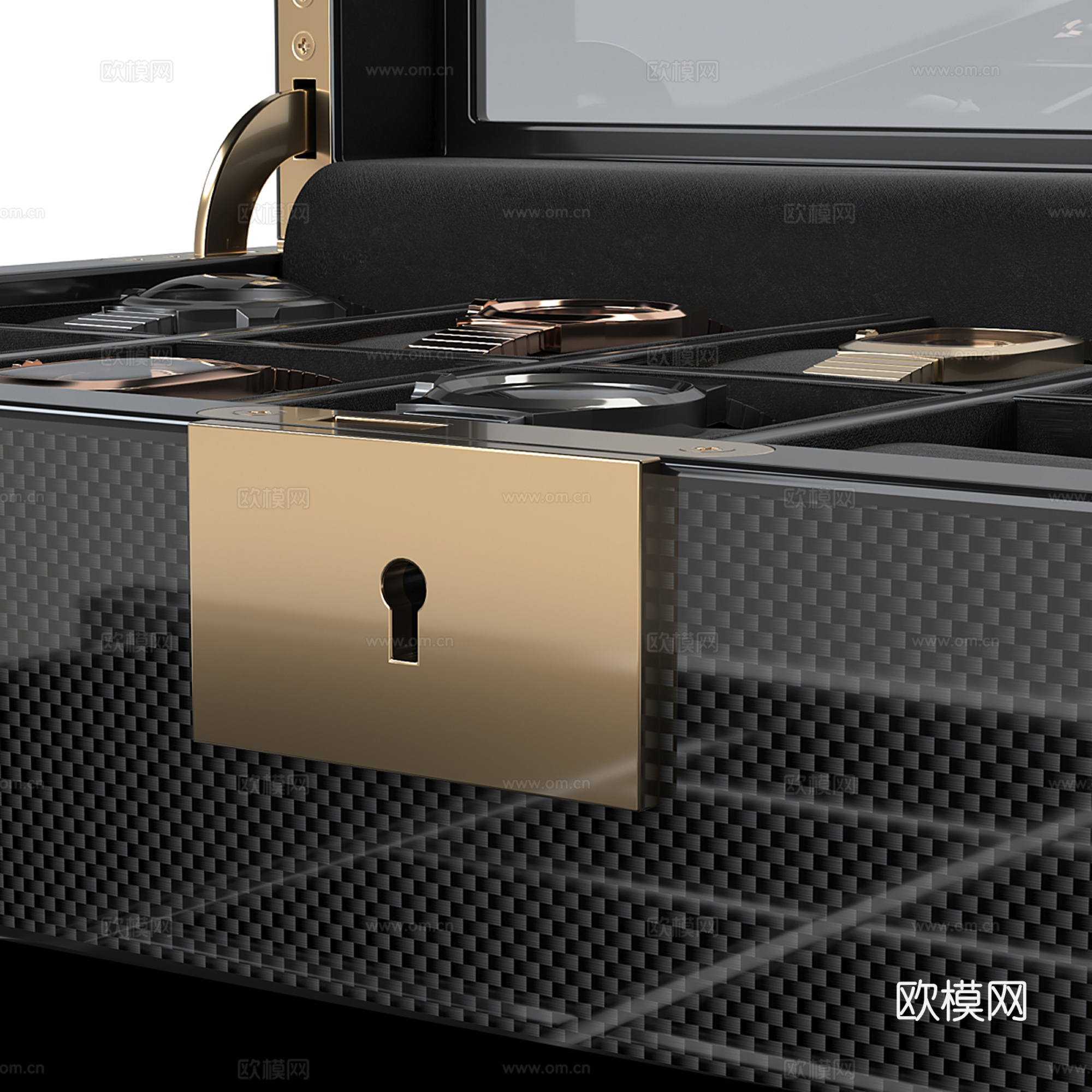 现代轻奢手表展示盒 首饰盒su模型