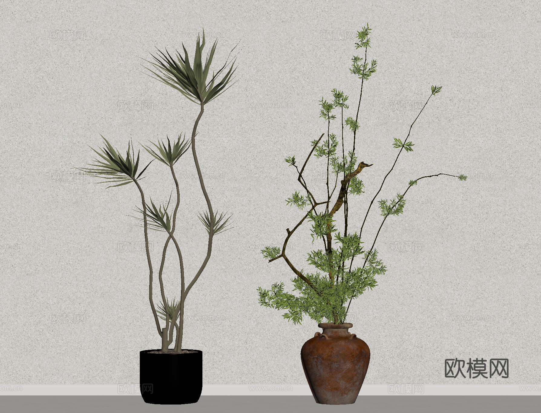盆栽 盆景 绿植 植物su模型