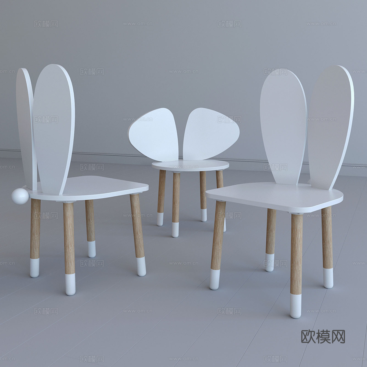 儿童餐椅 卡通儿童休闲椅 儿童椅3d模型