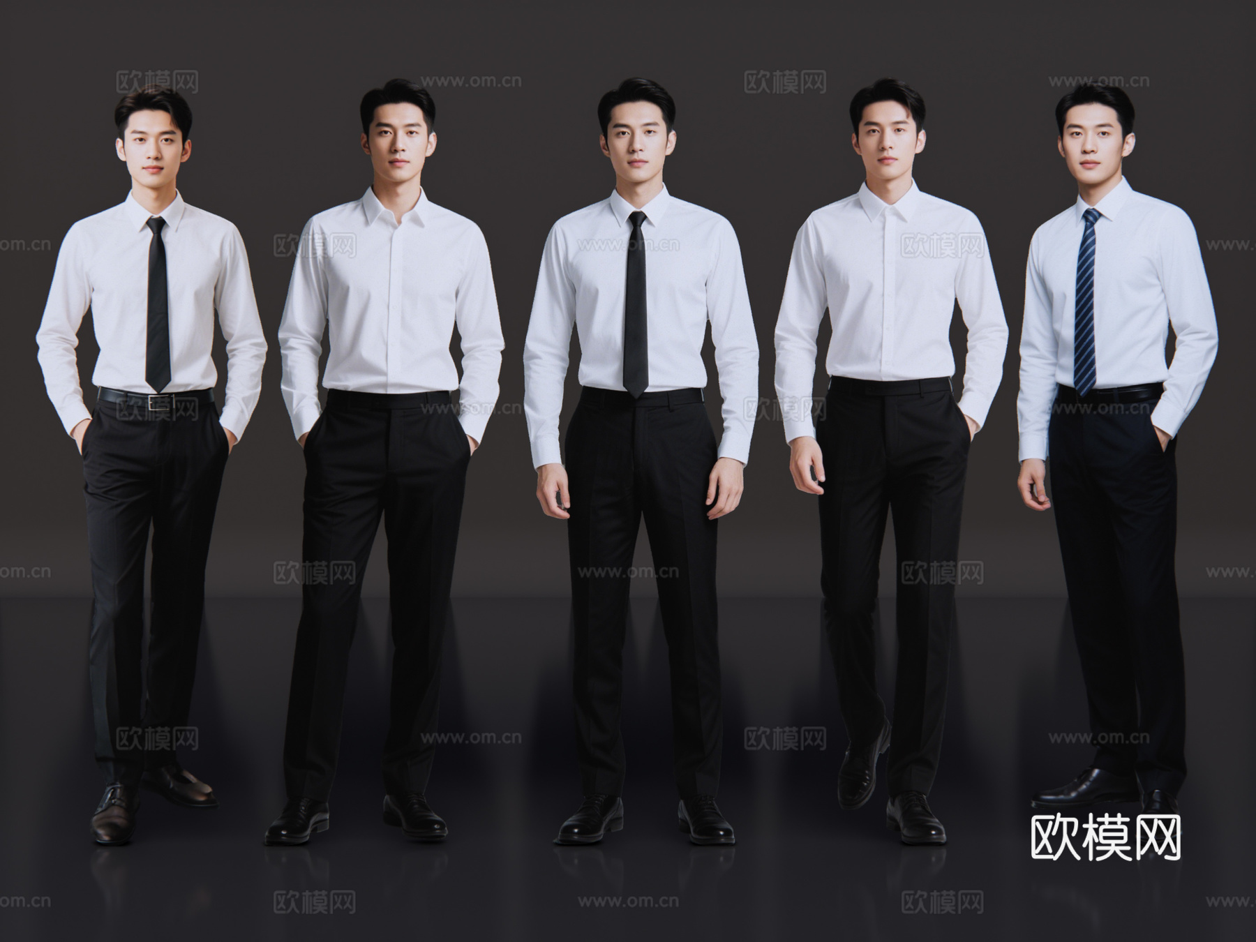 男人 2D现代人物 商务人士 服务员 销售人员 商务帅哥su模型