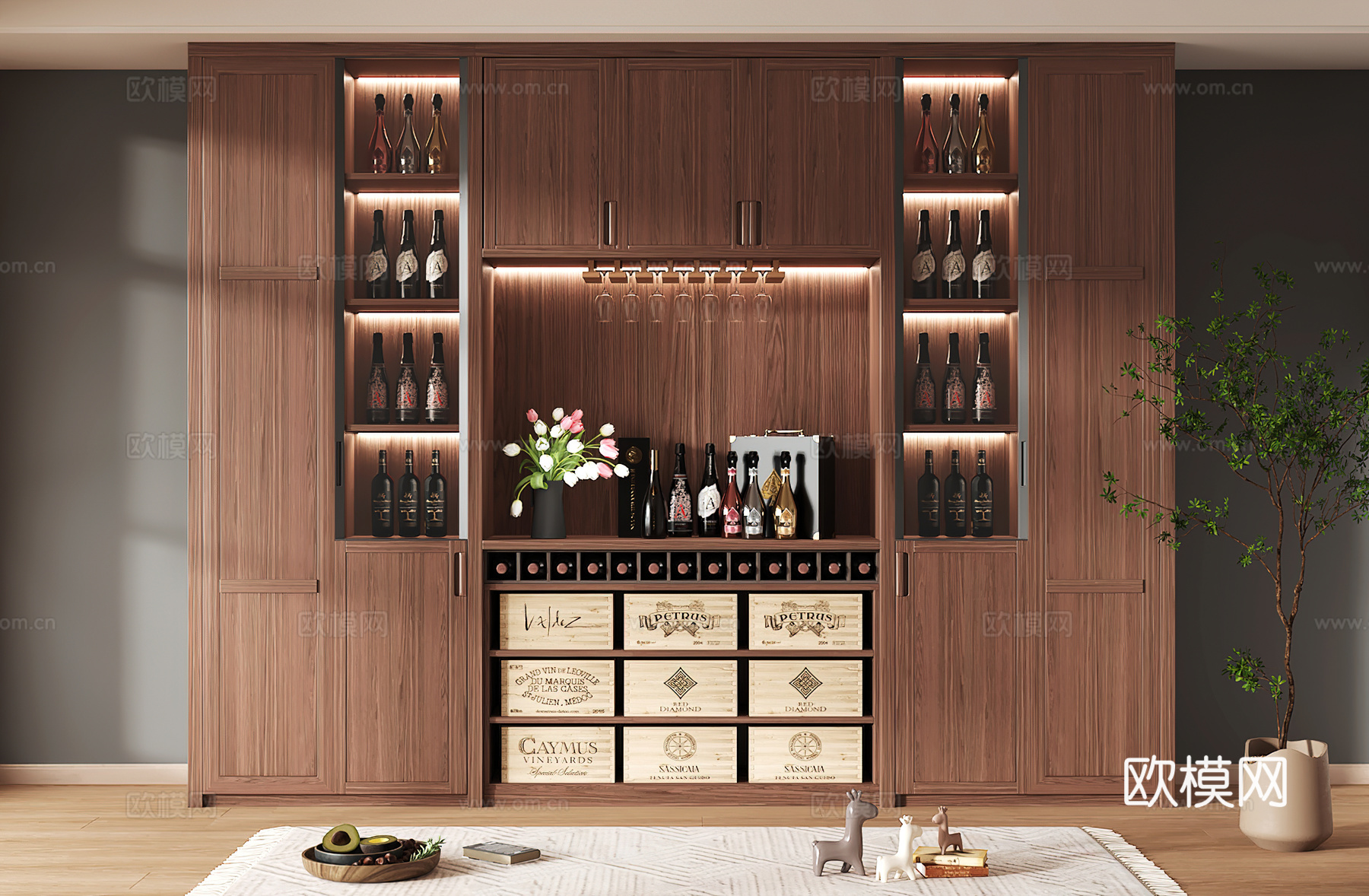 酒柜设计 酒柜 红酒柜 吧台酒柜 隔断酒柜3d模型下载