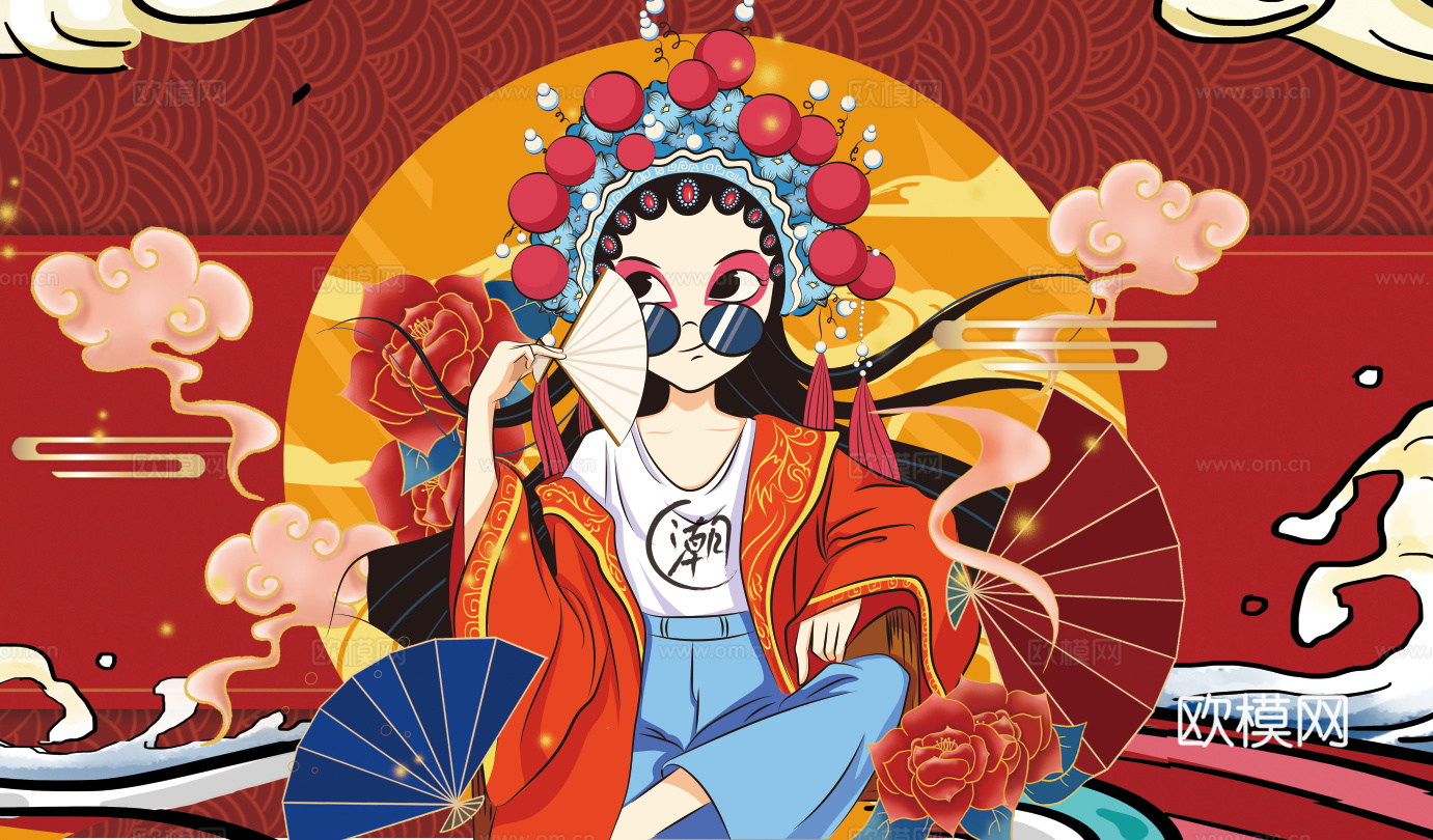高清中式国潮风壁纸壁布