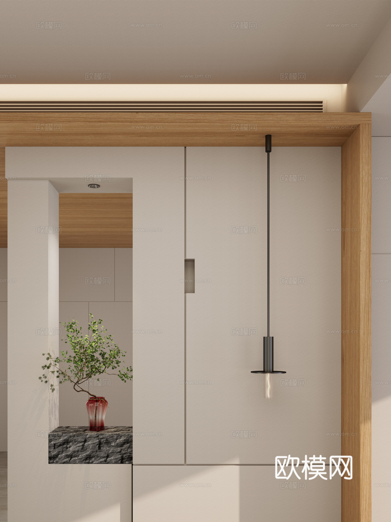 北欧 奶油风 几何造型 吊灯 隔断 端景 玄关3d模型