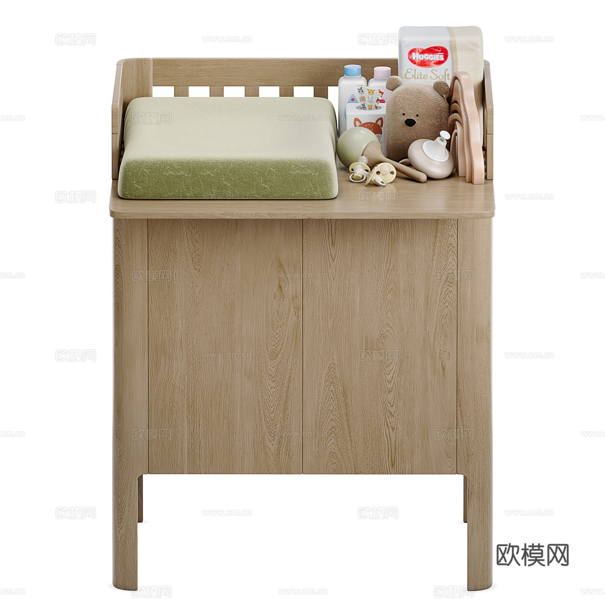 现代奶油风儿童柜3d模型