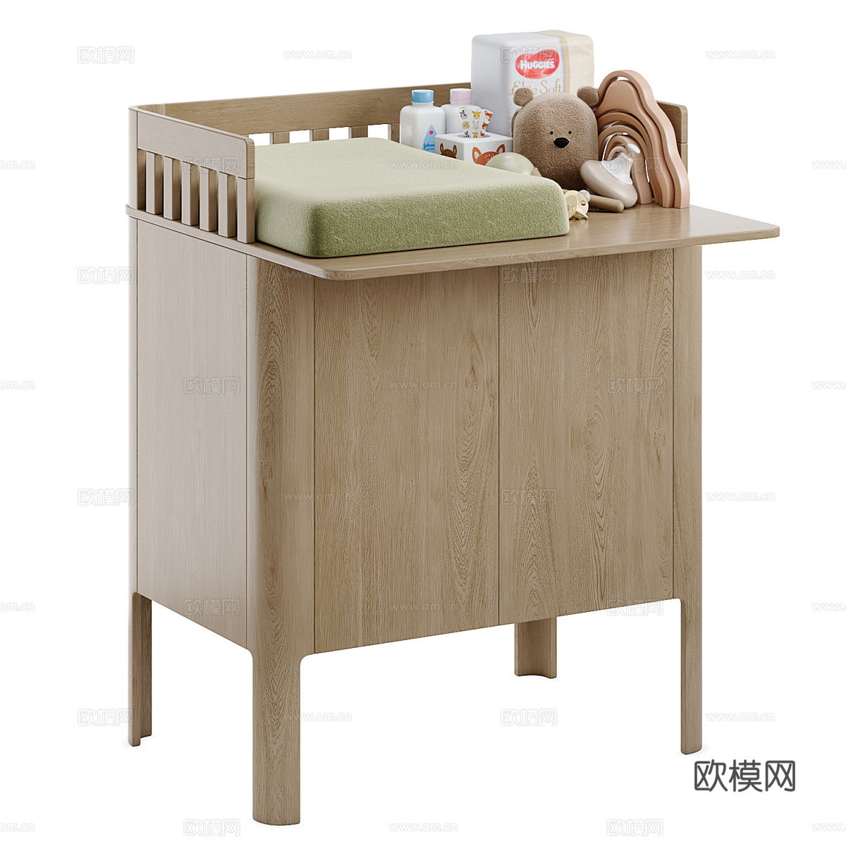 现代奶油风儿童柜3d模型