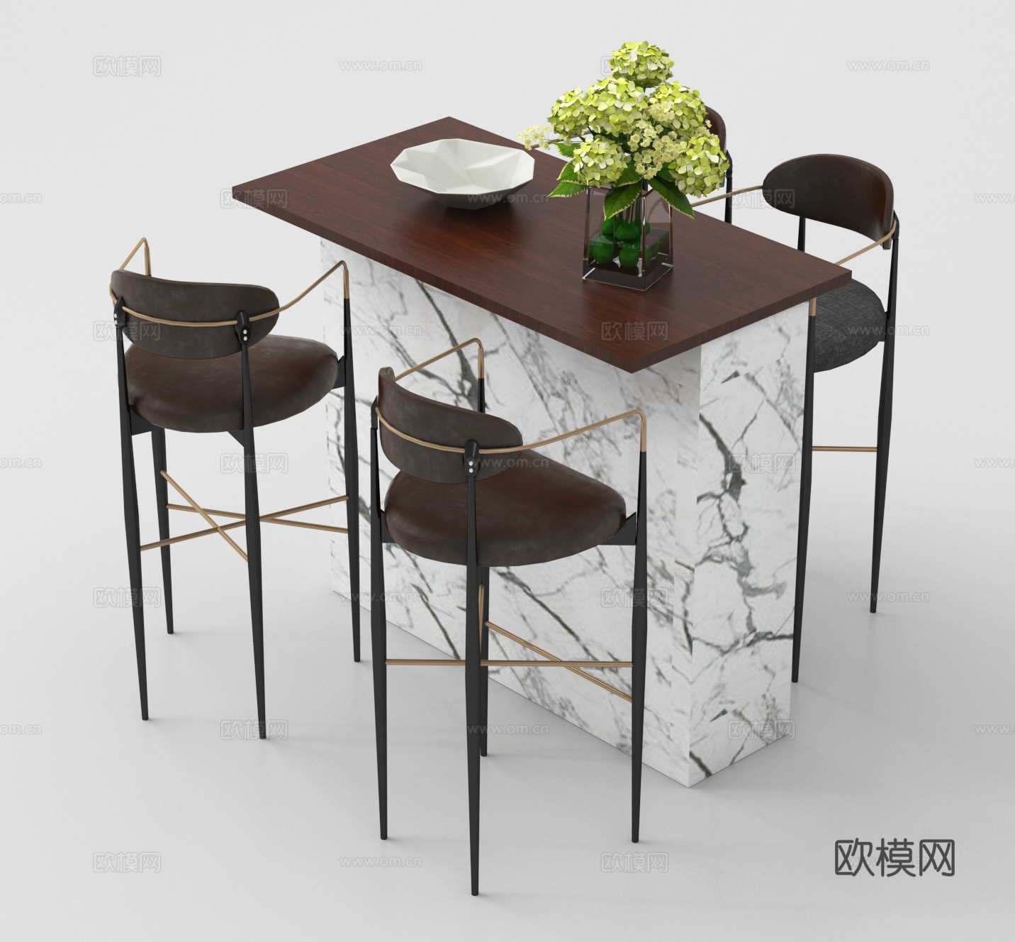 吧台椅 高脚椅 吧台桌椅3d模型