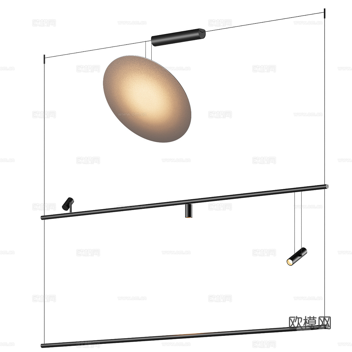 现代极简装饰吊灯3d模型