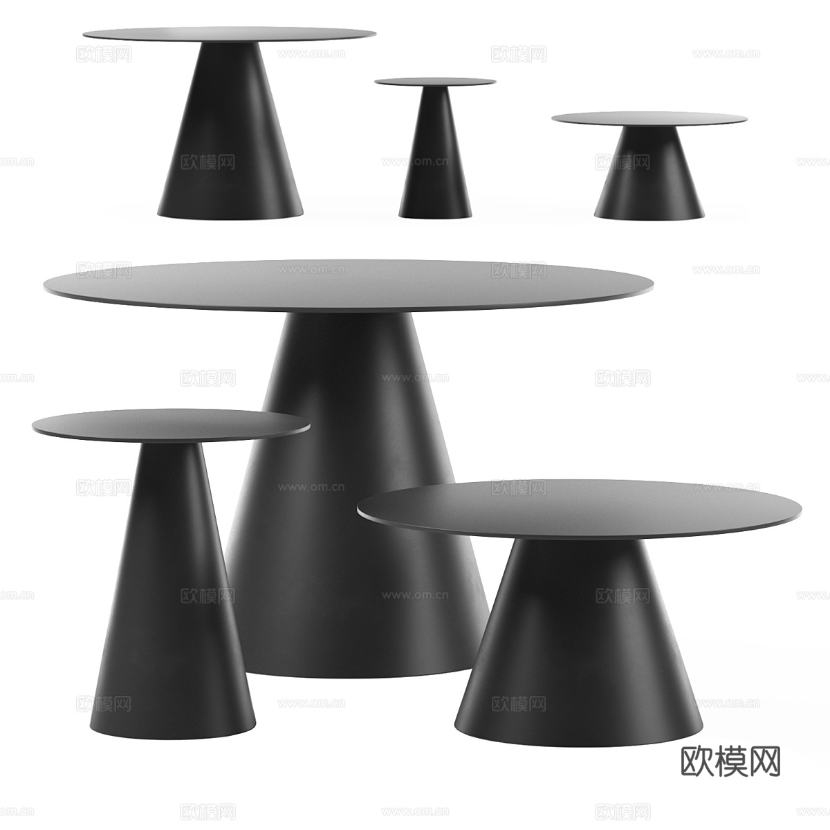 现代意式极简圆餐桌3d模型