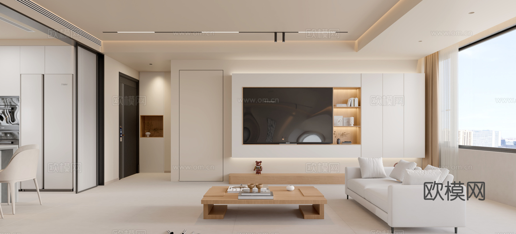 现代极简客餐厅3d模型