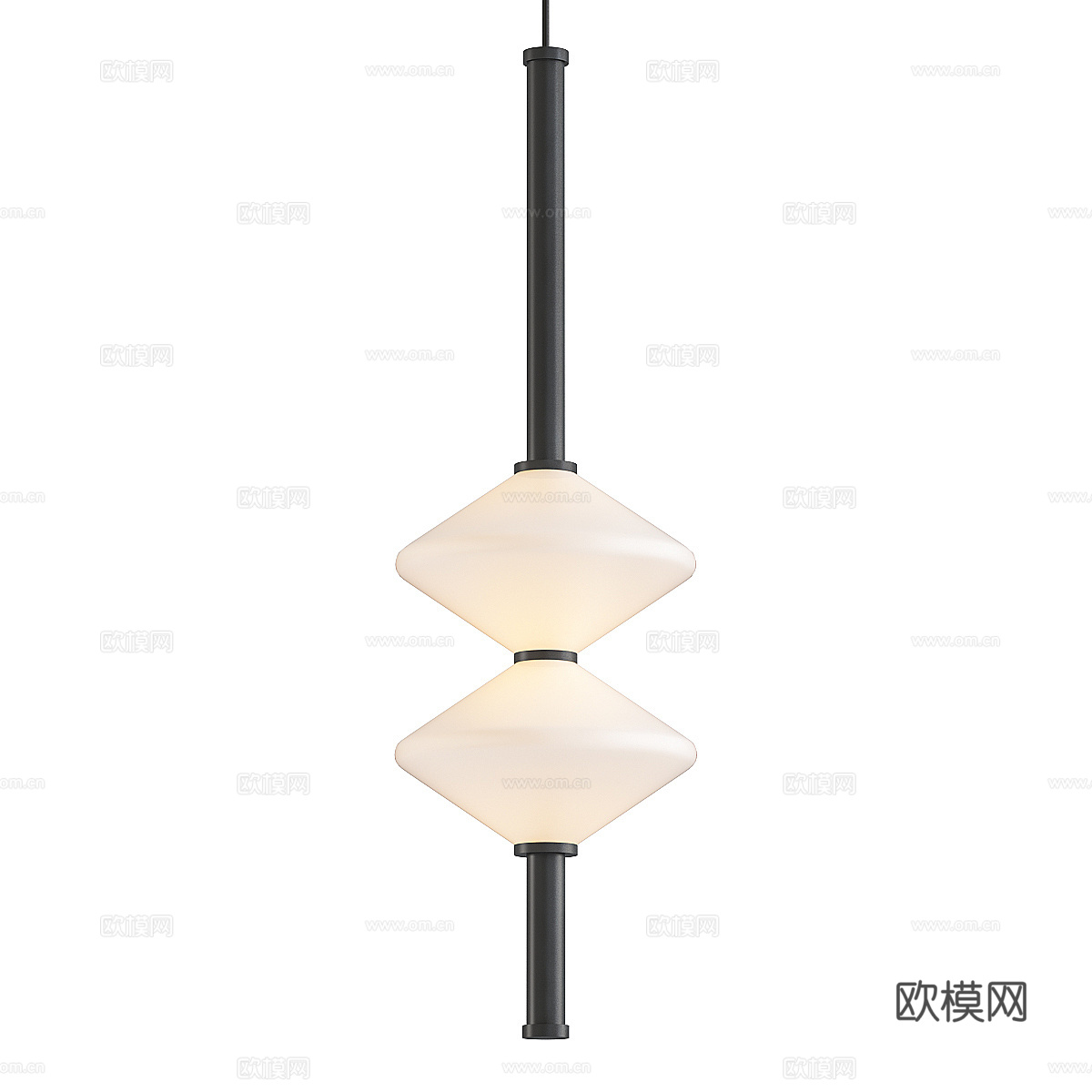 新中式轻奢 LED 垂直吊灯3d模型