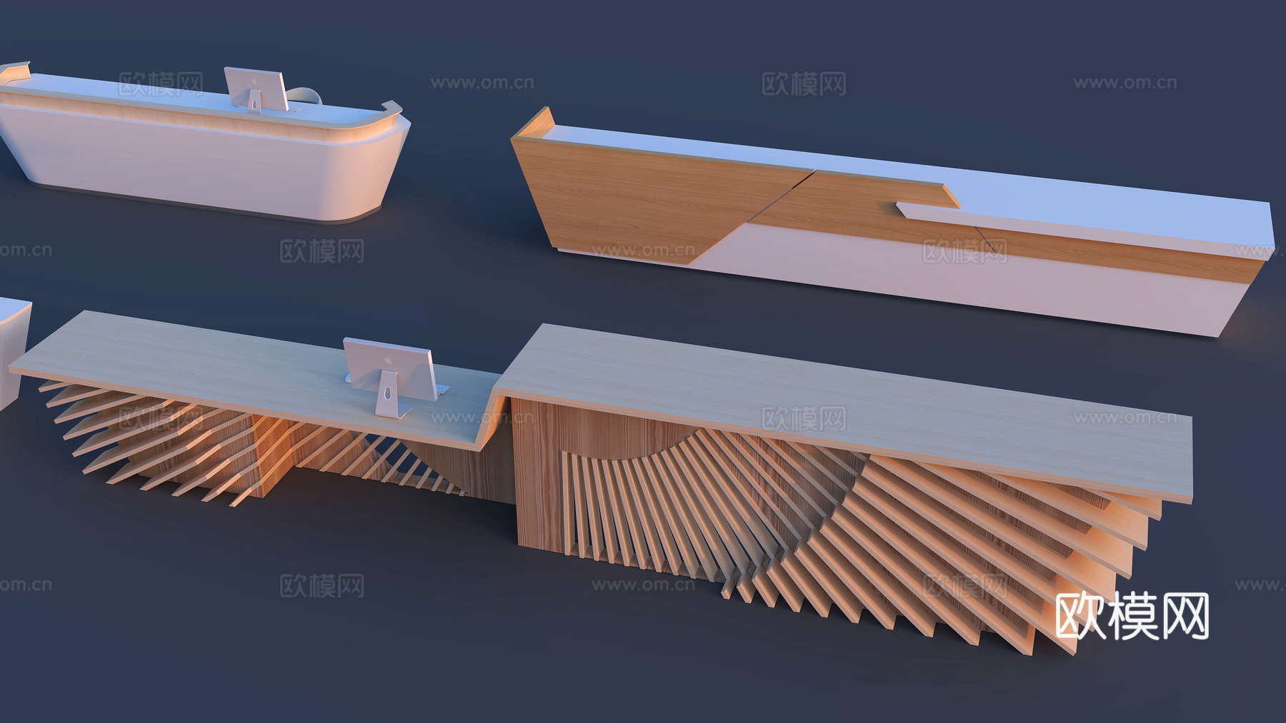 接待台 咨询台 问询台 前台 电脑台 工作台 吧台3d模型