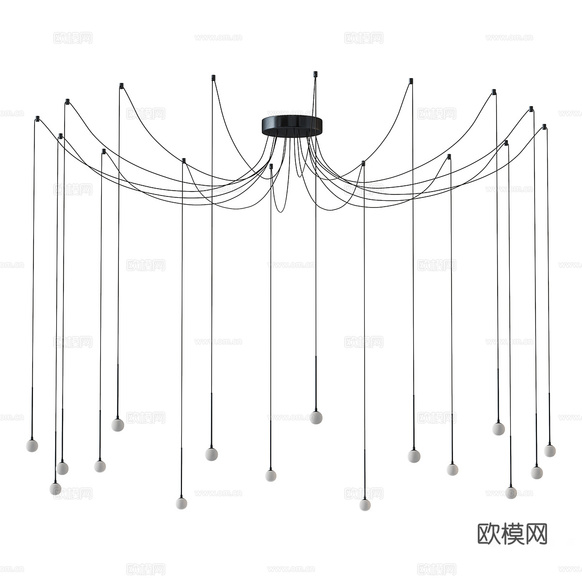 現(xiàn)代意式極簡裝飾吊燈3d模型下載(渲染圖2)
