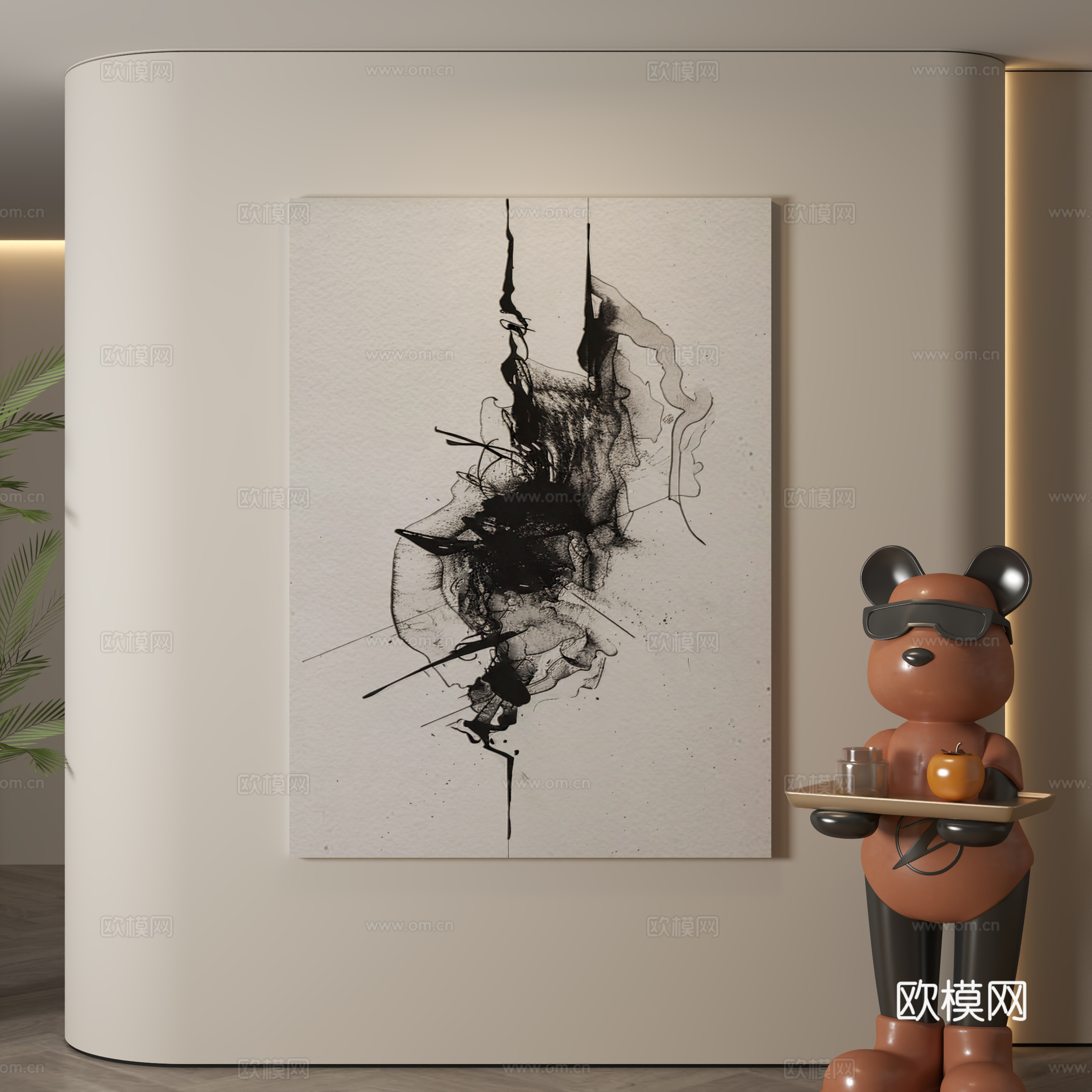 现代挂画 意式挂画 简约挂画 挂画 装饰画3d模型