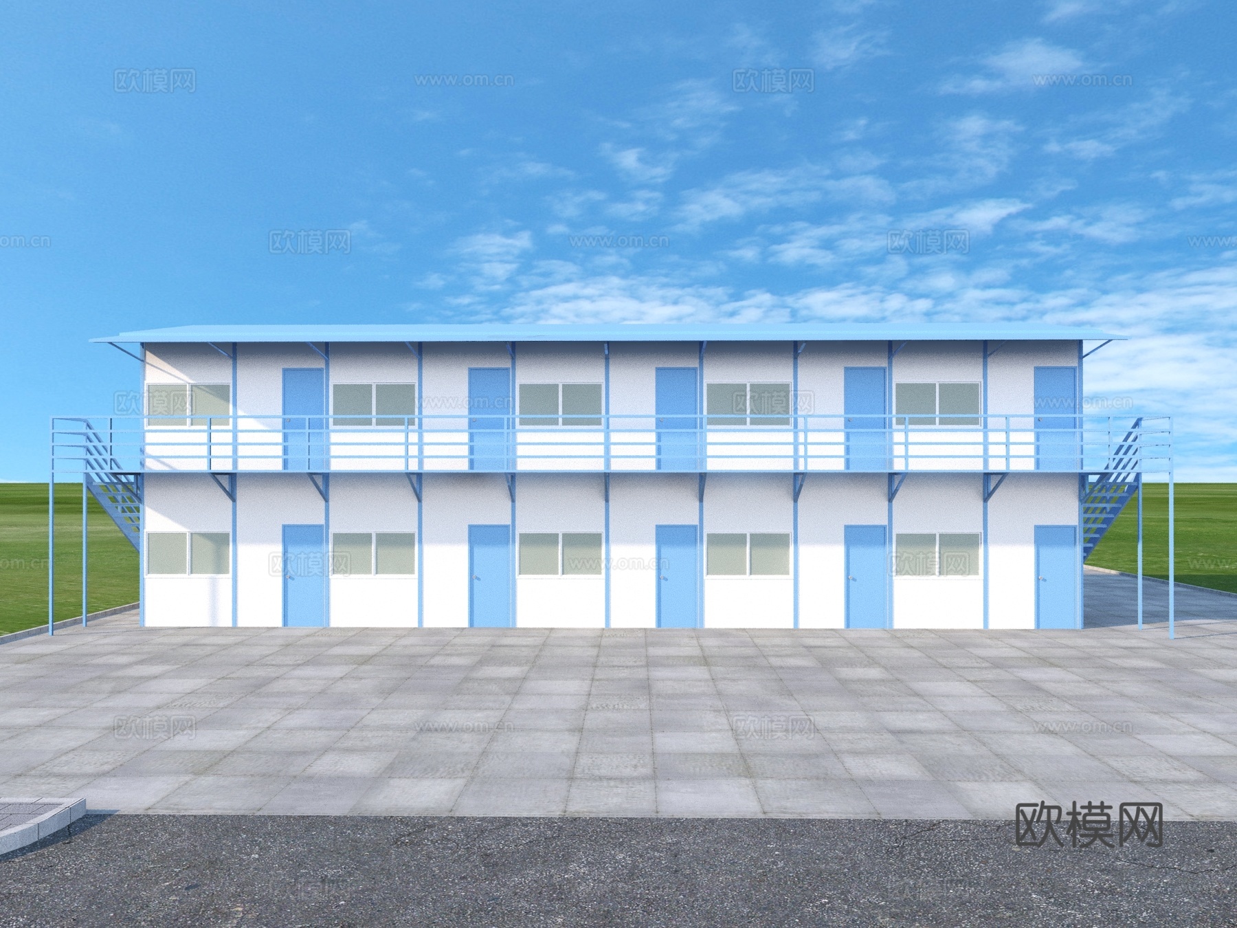 活动板房 施工板房 简易板房3d模型