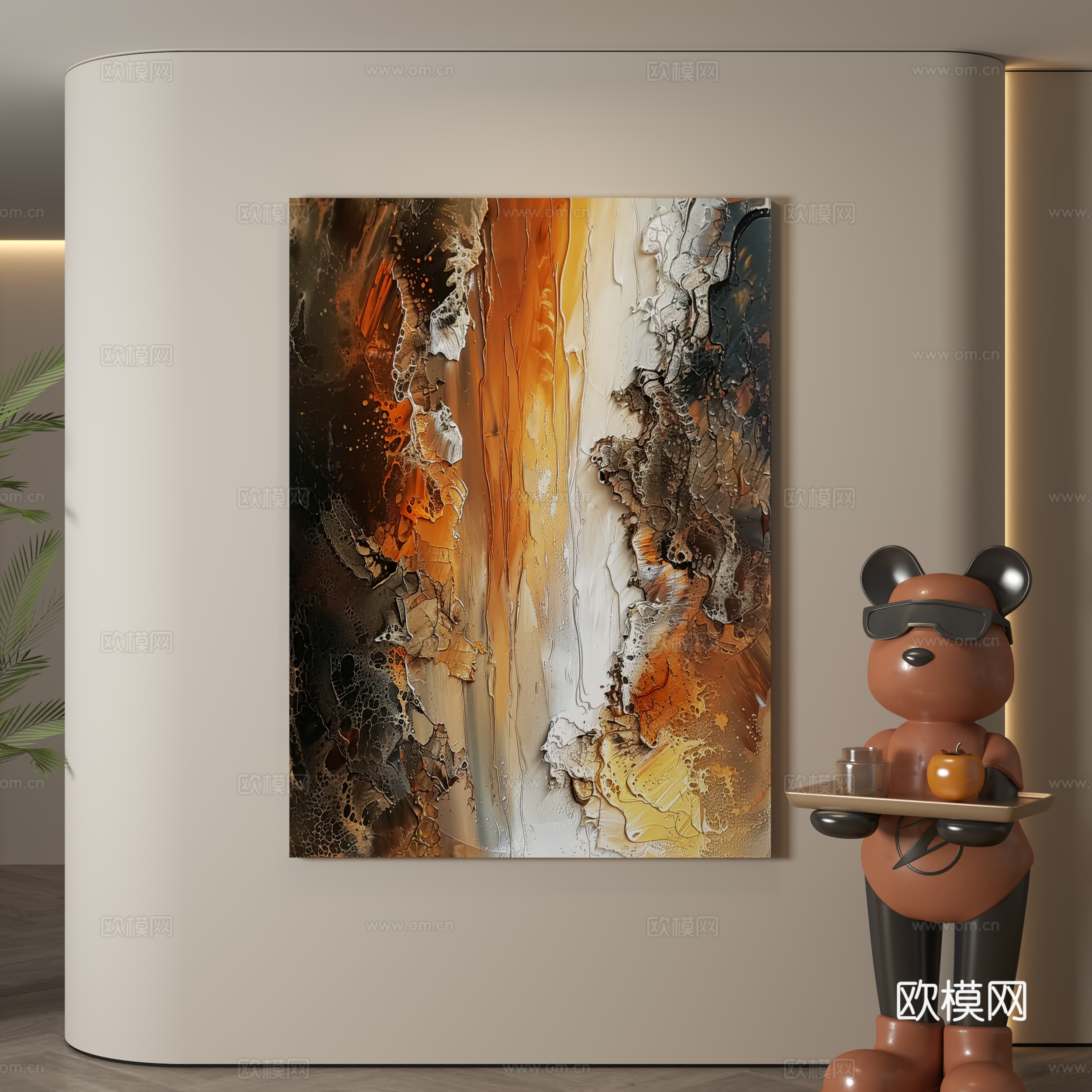 现代挂画 意式挂画 简约挂画 挂画 装饰画3d模型