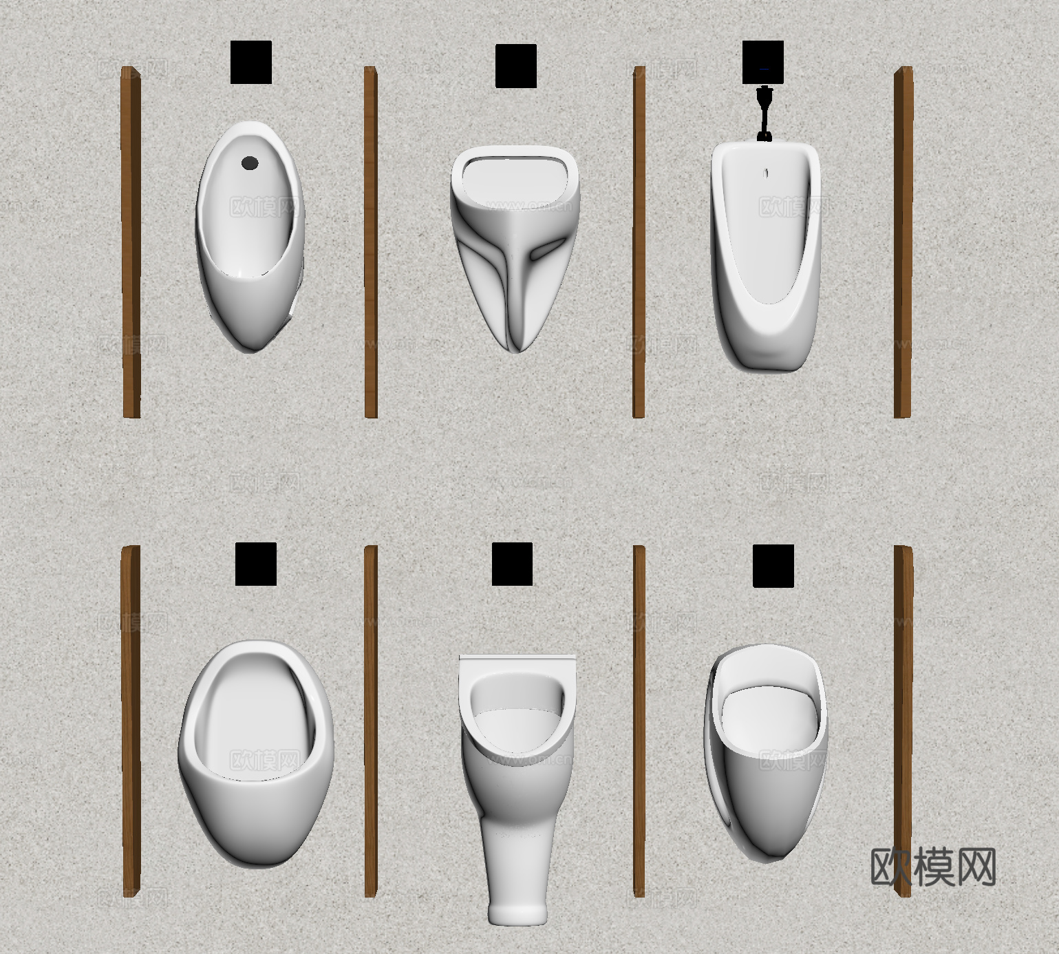 小便斗 小便池 小便器 尿斗su模型