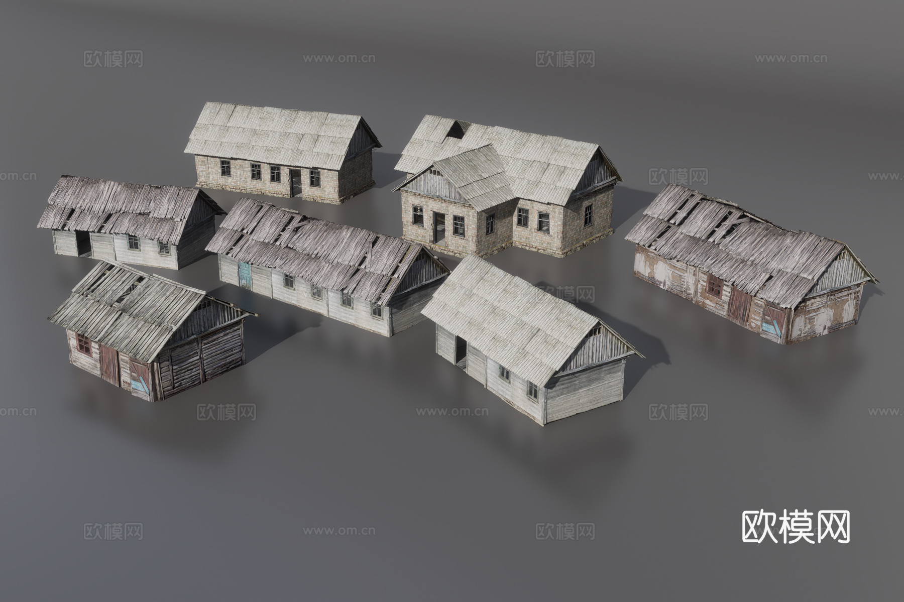 破旧的木屋3d模型