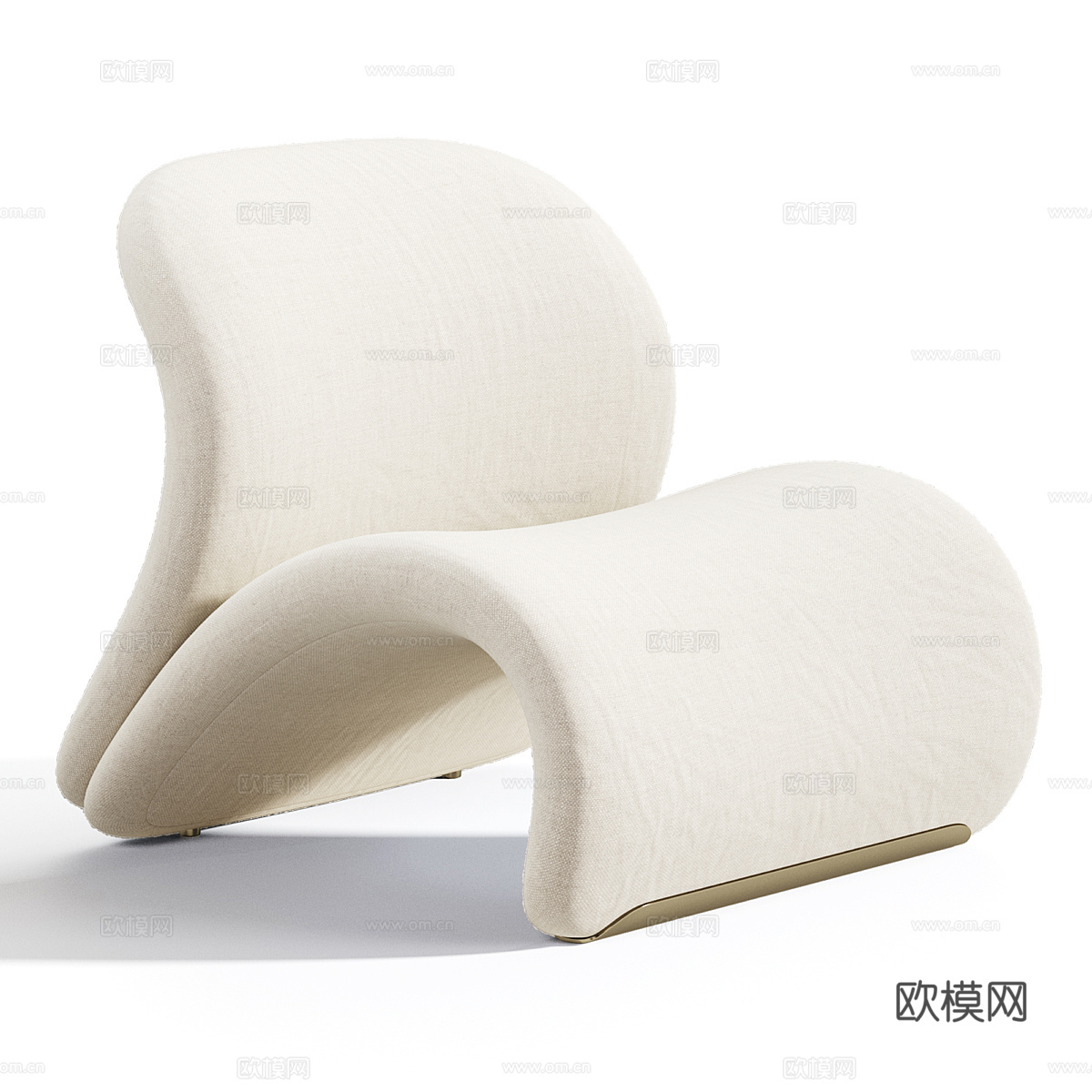 现代意式轻奢  Tresor 扶手椅3d模型