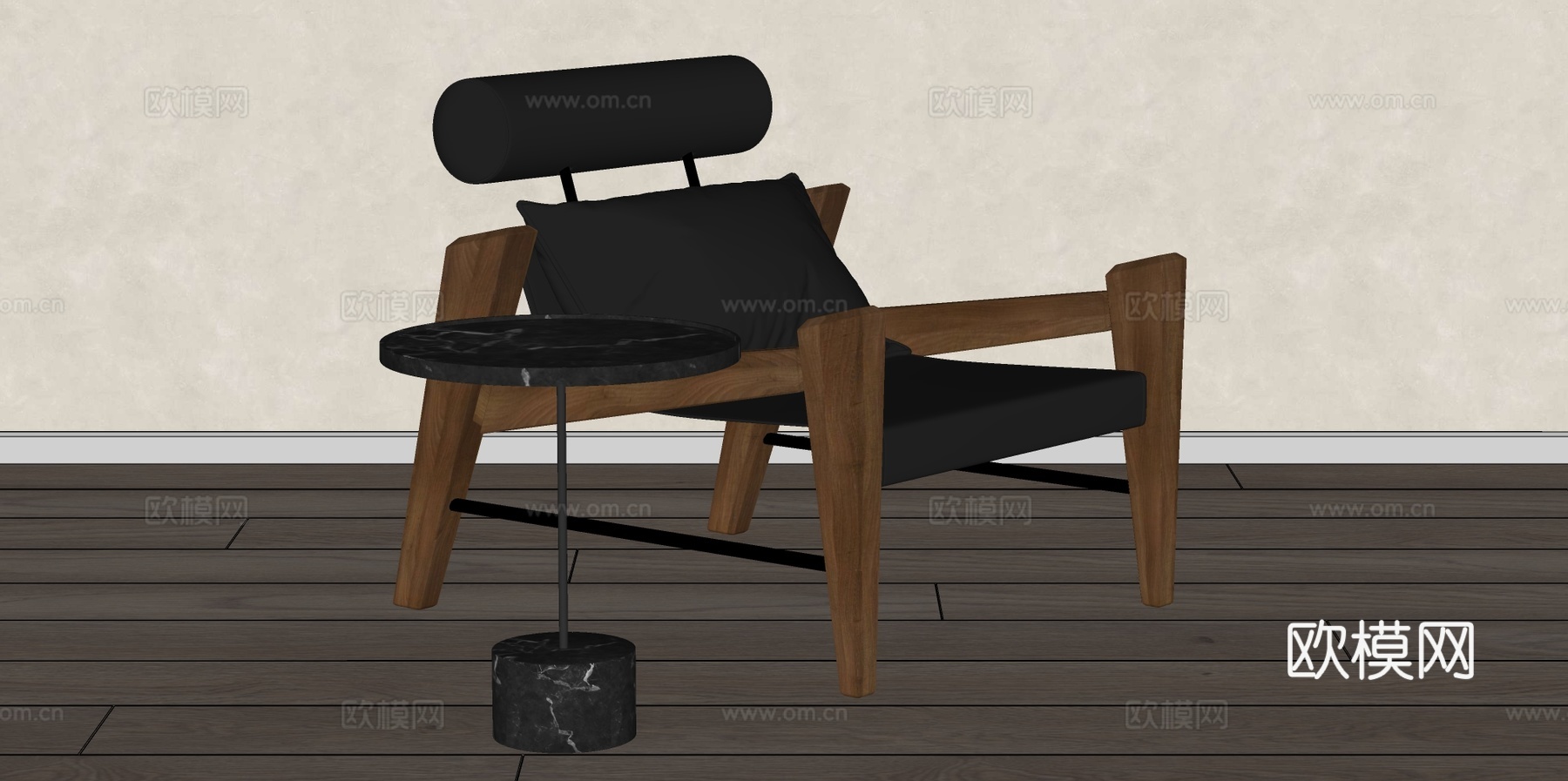 中古风休闲椅su模型
