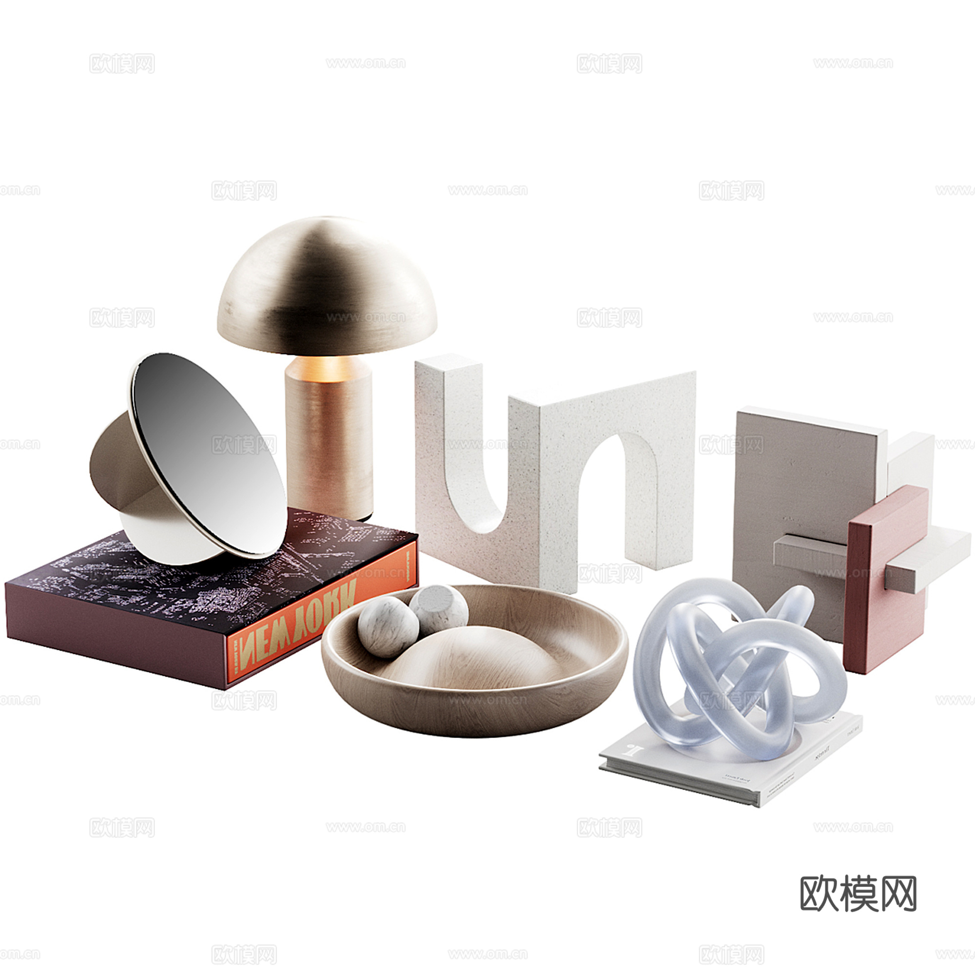现代饰品摆件组合su模型