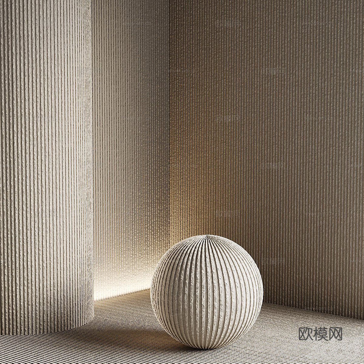 现代混凝土拉槽3d模型