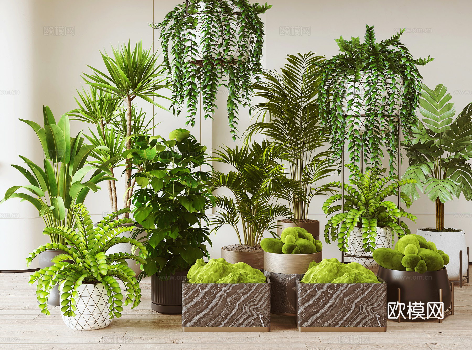 现代绿植盆栽盆景3d模型