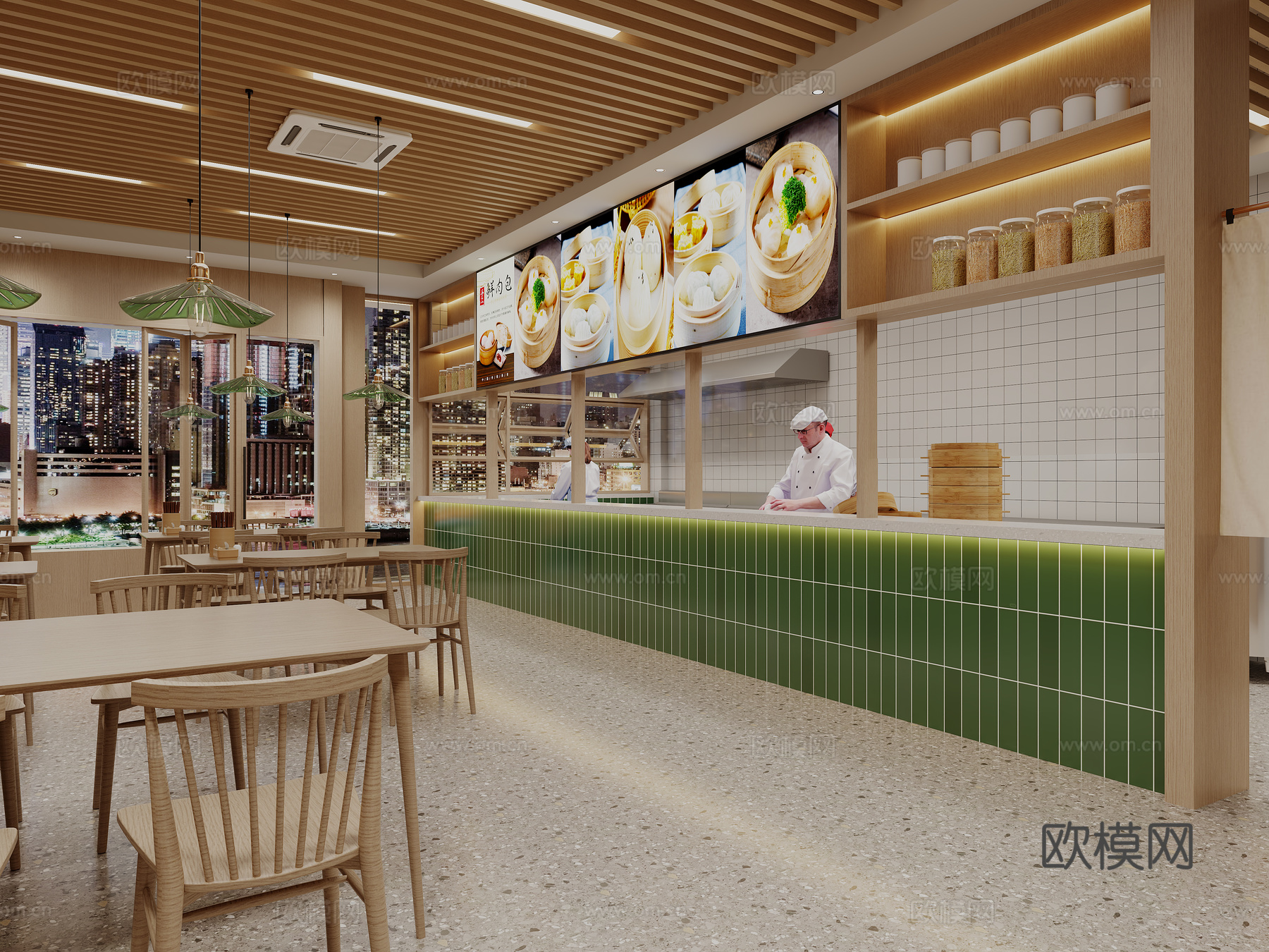 现代风格港式茶餐厅3d模型