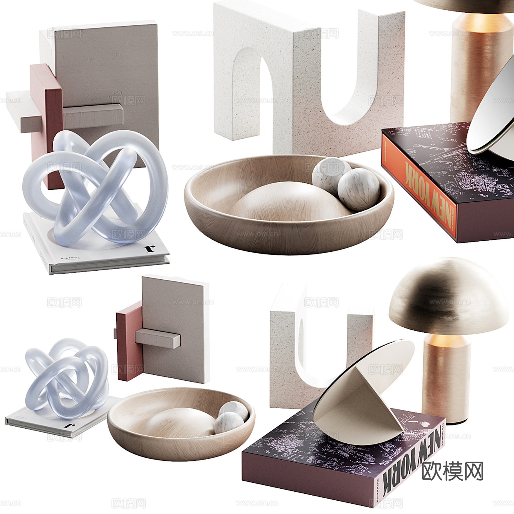 现代饰品摆件组合su模型