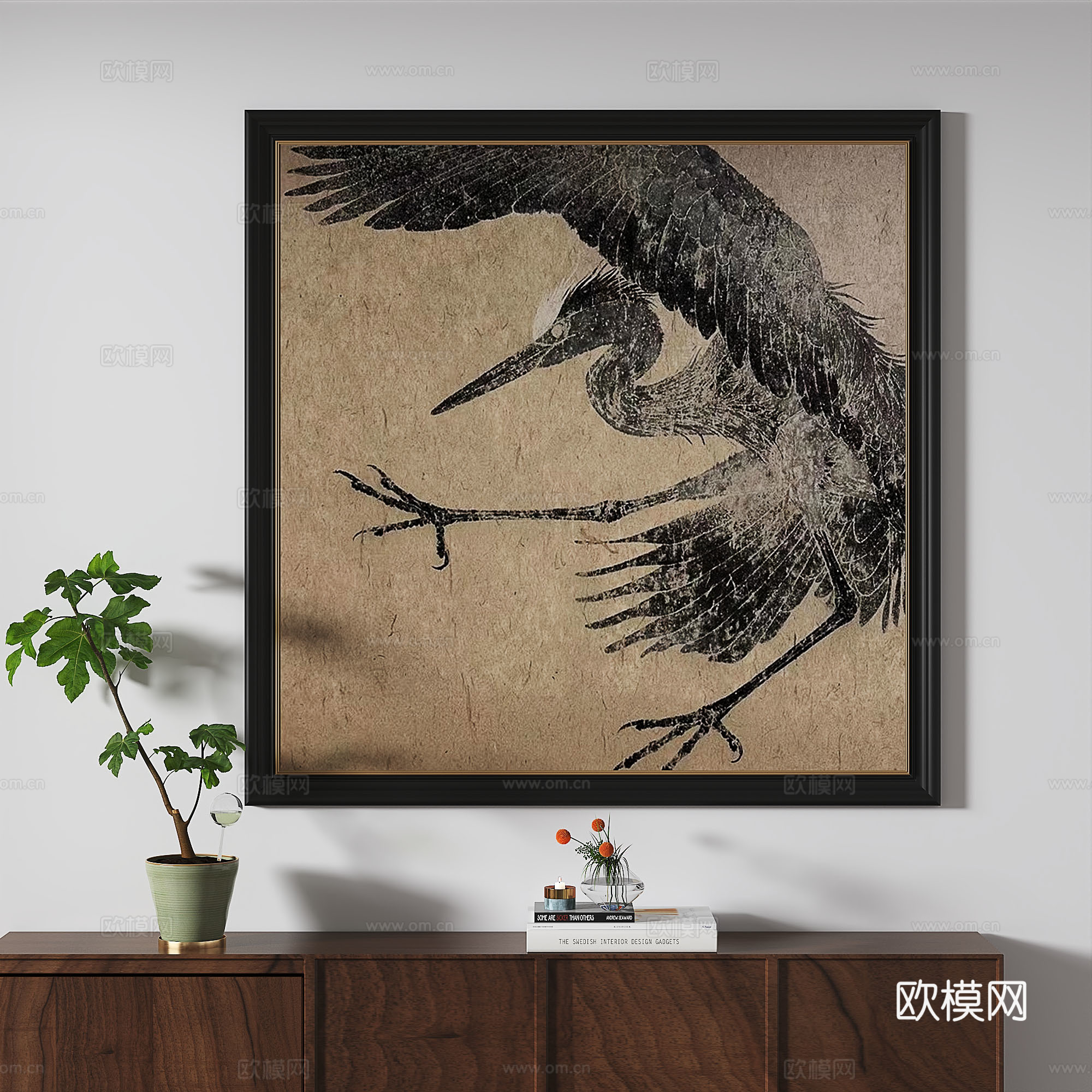 现代，简约，中古，复古，轻奢，装饰画3d模型