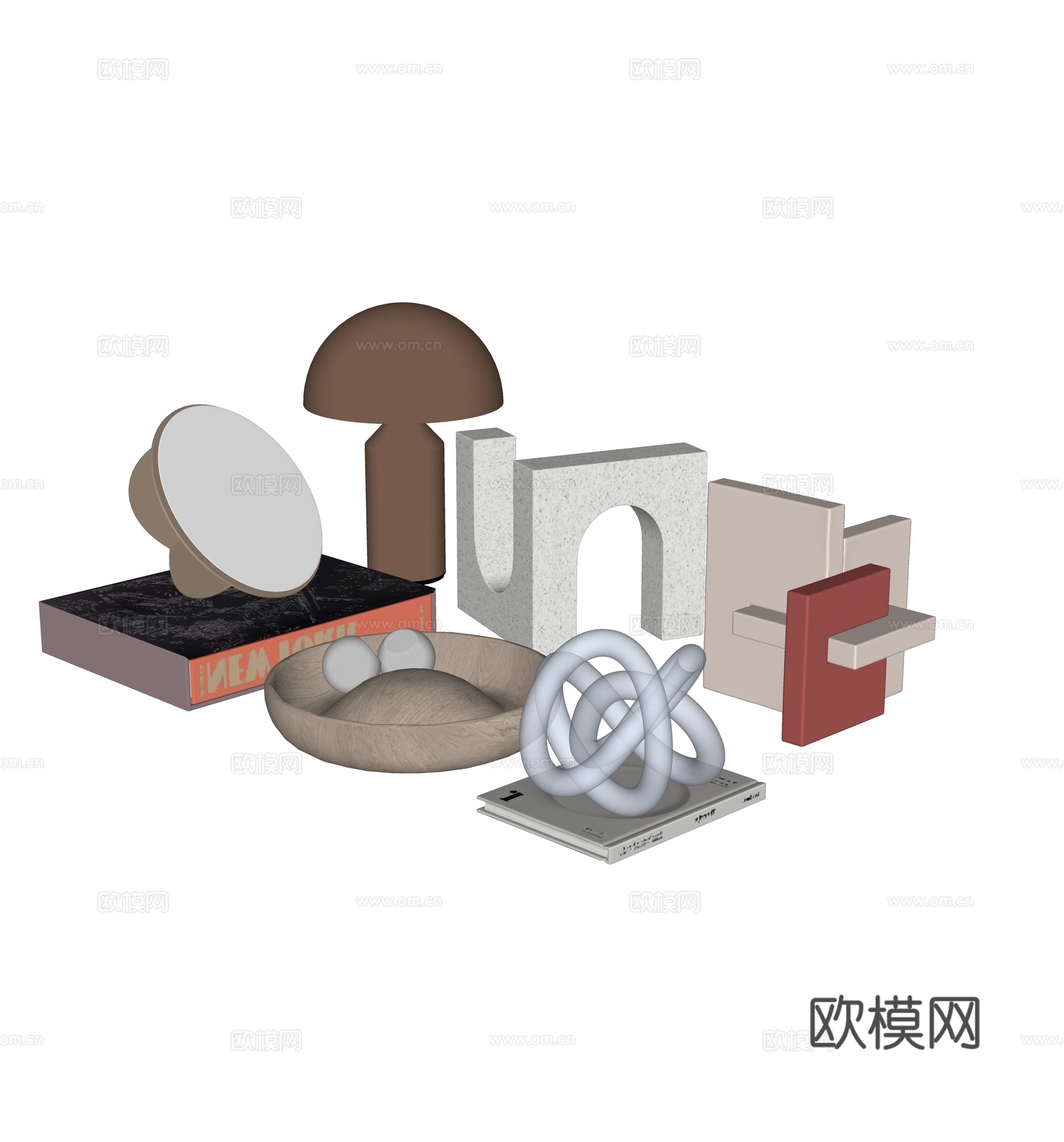 现代饰品摆件组合su模型