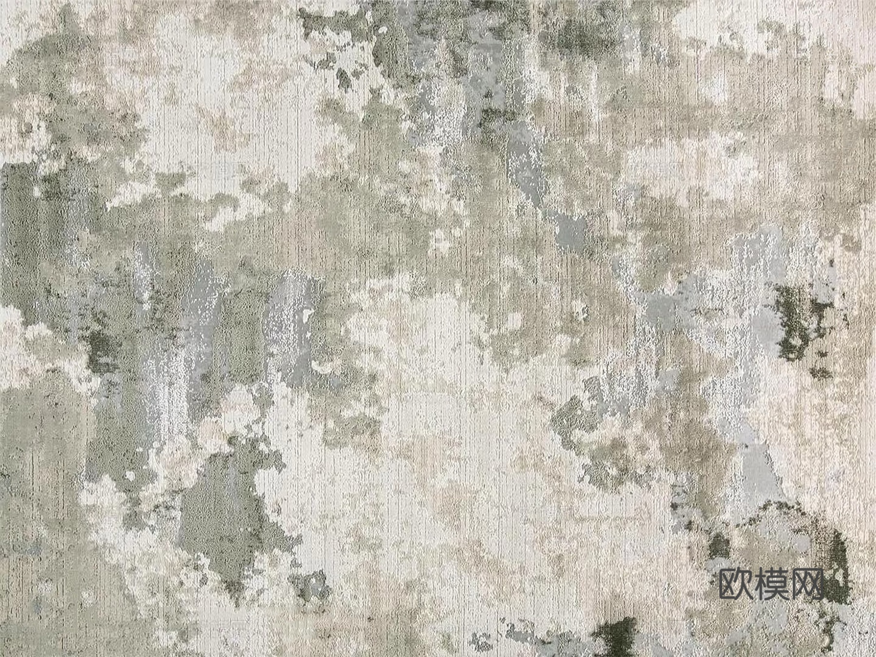 绿色系泼墨地毯